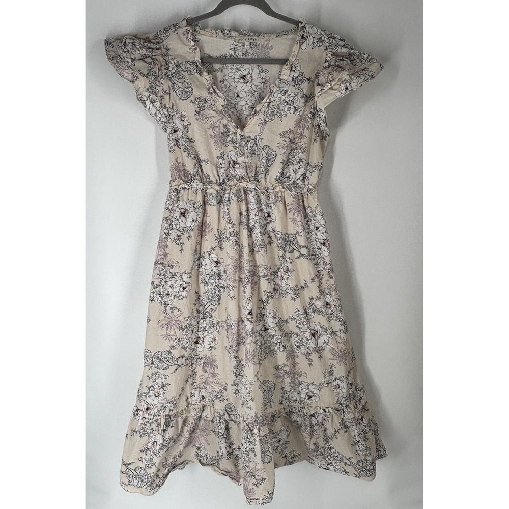 Moon River Anthropologie L Boho Romantic Cottagecore Feminine Ruffled‎ Tropical